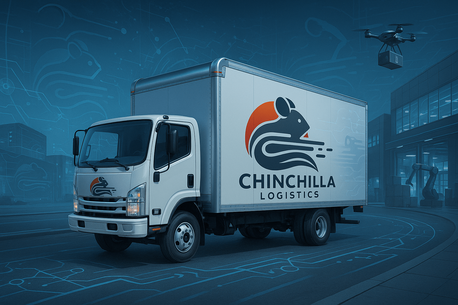 Logistics truck on the road